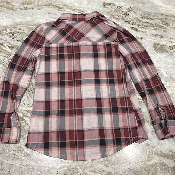 Women’s size small plaid button up shirt. - Picture 3 of 3